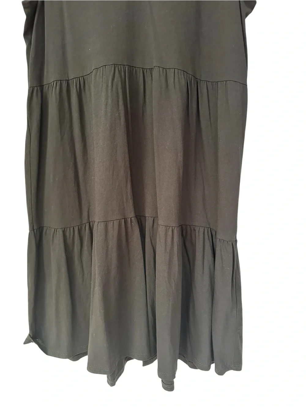 J. Crew Black Tiered Cotton T-Shirt Midi Dress, Size Medium — New Without Tags